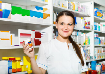 Portrait of pharmacist at the drugstore