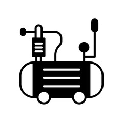 Air Compressor icon. black fill icon