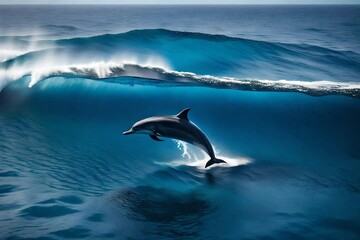 Graceful Symphony: Dolphins Dance with the Waves in Spectacular Leaps"
"Dolphins' Aerial Ballet: Mesmerizing Jumps Illuminate the Ocean's Beauty"