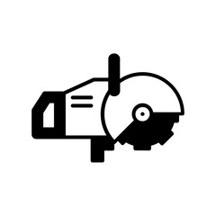 Concrete Saw icon. black fill icon