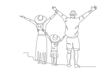 Family on holiday at the beach