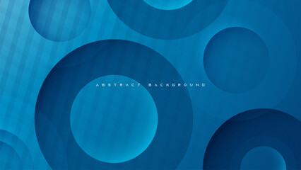 Blue abstract circle shape background, with rounded texture design vector.
