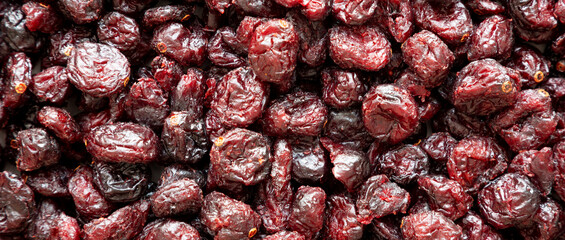 Organic Dried Cranberries, top view.