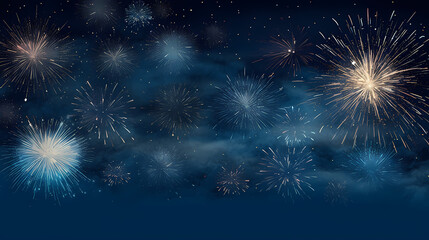 Beautiful creative holiday background with fireworks and sparkles