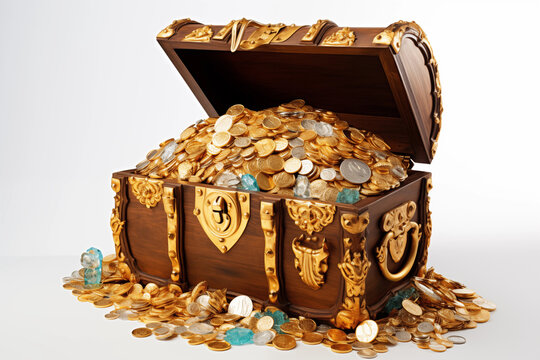 Treasure chest on a white background