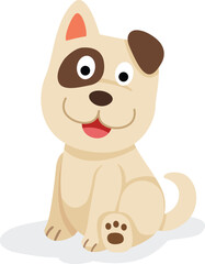 Happy dog illustration on the white background