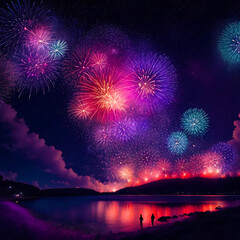 Colorful Firework celebration