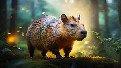 wild Capybara in the woods