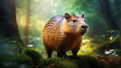red Capybara in the woods