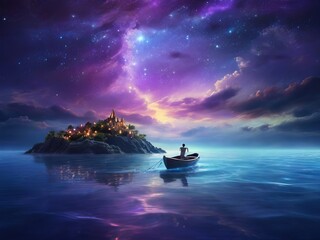 ship in the night sea
