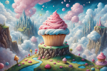 cupcakes on a magical sky