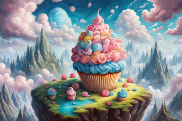 cupcakes on sky background