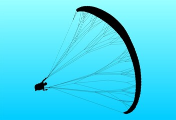 paracaidas, vector, parapente, figuras, entrenamiento, pegatina, salto en paracaidas, paracaidistas