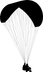 paracaidas, vector, parapente, figuras, entrenamiento, pegatina, salto en paracaidas, paracaidistas