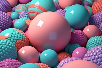 Fototapeta na wymiar 3D geometric background with pastel round shapes.