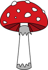 mushroom design illustration isolated on transparent background