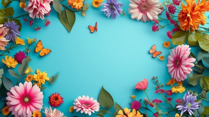 floral frame in bright colors is realistic for wedding invitation invites, wallpapers, fashion, background, texture, and wrapping.