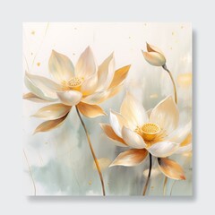 Elegant watercolor lotus illustration. Printing, greeting cards, printing, fabric, background, wallpaper, banner