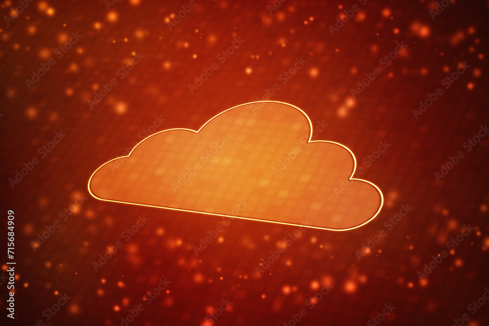 Poster cloud computing concept background, cyber security, future technology, digital data network connecti