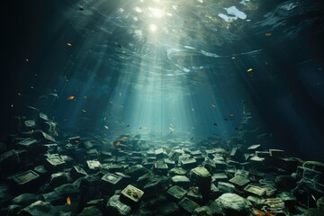 Nature's radiant embrace as crystal clear waters reveal a vibrant underwater world of swimming through the shimmering reef in pure bliss