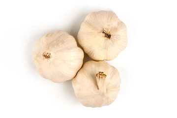 Garlic bulbs, isolated on white background.