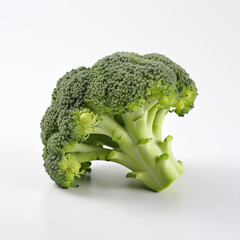 Healthy Broccoli Close-up on White Background