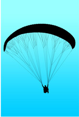 paracaidas, vector, parapente, figuras, entrenamiento, pegatina, salto en paracaidas, paracaidistas