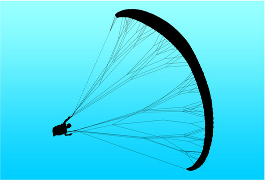paracaidas, vector, parapente, figuras, entrenamiento, pegatina, salto en paracaidas, paracaidistas