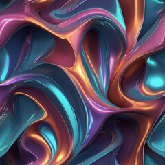 Design holographic abstract 3D shapes. Employ AI for futuristic aesthetics, experimenting with dynamic forms, vibrant holographic colors, and visually captivating compositions