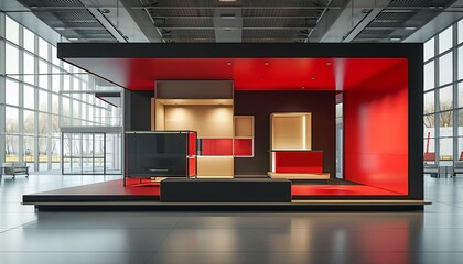 Convertible Showcase, a podium design that can be easily customized and adapted to accommodate different product sizes and types, AI 