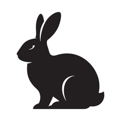 Secret Garden: Bunny Silhouette Leading into a Secret Garden of Intricate Rabbit Silhouettes Amidst Foliage - Rabbit Illustration - Bunny Vector
