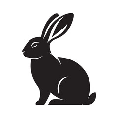 Enigmatic Eclipse: Bunny Silhouette in the Mysterious Eclipse, Casting an Enigmatic Glow on Rabbit Silhouettes - Rabbit Illustration - Bunny Vector
