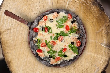 Tasty hot italian pizza dish