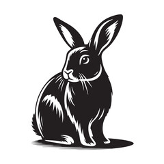 Astral Aurora: Rabbit Silhouettes Adorned in the Astral Aura of the Aurora, Creating a Mesmerizing Display - Bunny Silhouette - Rabbit Vector
