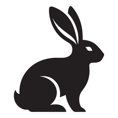 Fototapeta premium Secret Garden: Bunny Silhouette Leading into a Secret Garden of Intricate Rabbit Silhouettes Amidst Foliage - Rabbit Illustration - Bunny Vector 