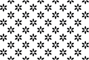 Geometric floral set of seamless patterns. Black and white vector backgrounds.	
