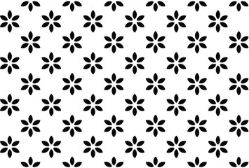 Geometric floral set of seamless patterns. Black and white vector backgrounds.	
