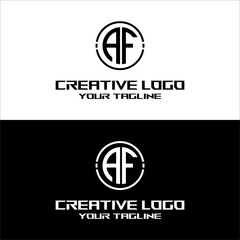 creative letter logo af desain vektor