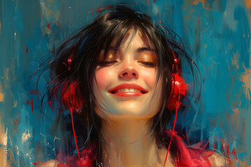 Joyful Woman Enjoying Music