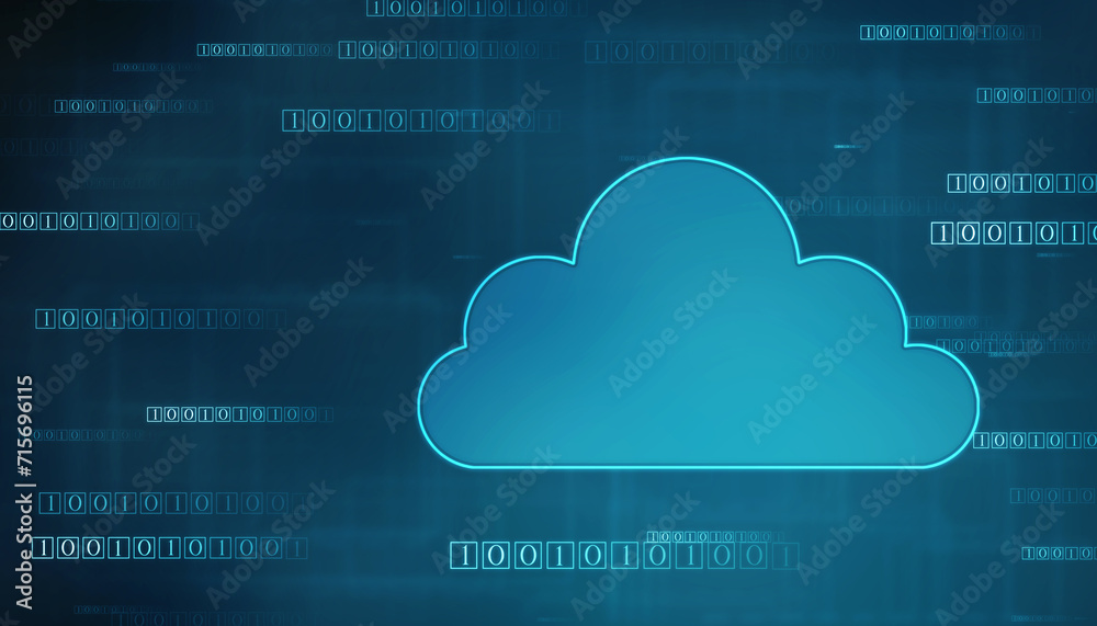 Poster cloud computing concept background, cyber security, future technology, digital data network connecti