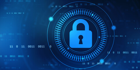 Cyber Security and safety information, personal data concept. Digital Padlocks on abstract technology background, Technology security concept. Modern safety digital background. Protection system