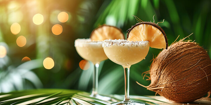 Pina colada cocktail summer