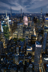 New York City glows from above