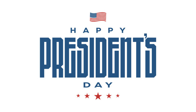 Presidents day background, card, banner, flyer, 
vector, clipart, logo, graphic, text, lettering, 
isolated for Happy President's day sale banner, sign, 
web, social media post with American flag, USA
