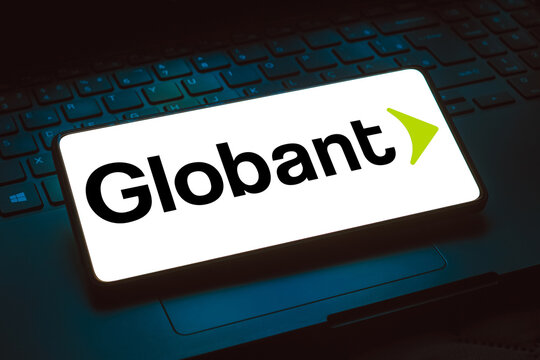 January 22, 2024, Brazil. In this photo illustration, the Globant S.A. logo is displayed on a smartphone screen.