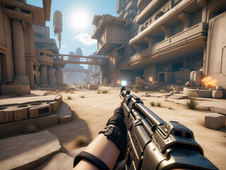 First person shooter game, games, weapon, action