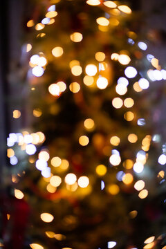 out of focus Christmas tree lights