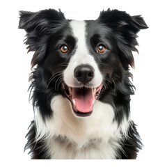 Portrait happy colie dog