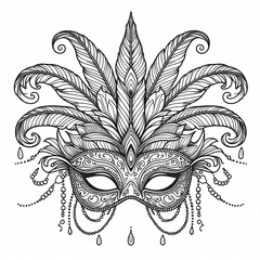 mardi gras coloring pages. generative ai - obrazy, fototapety, plakaty