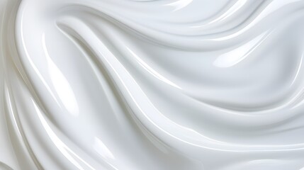 Milk or whip cream like slick glossy plasticy white abstract background. 